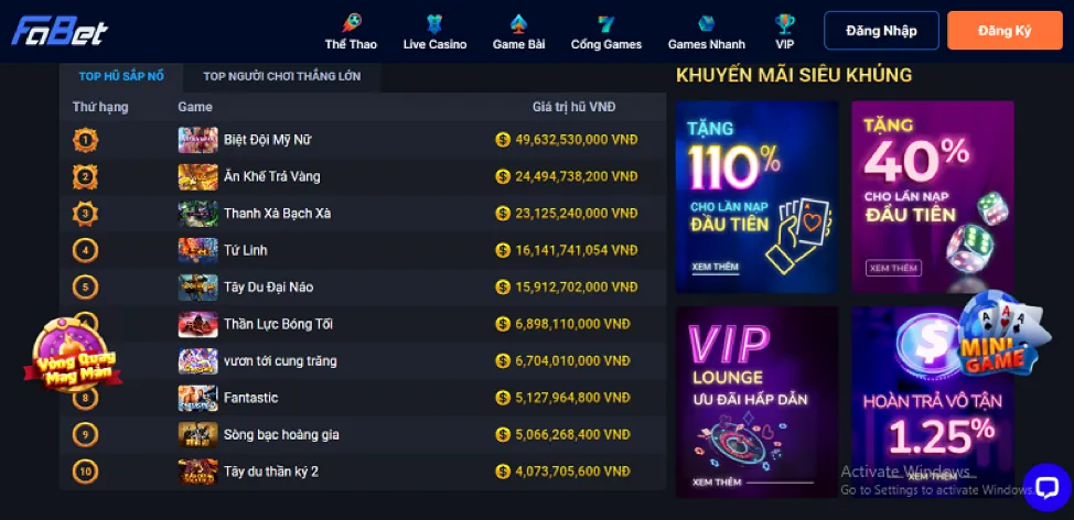 Hoàn trả hấp dẫn cho game bắn cá 79kin win